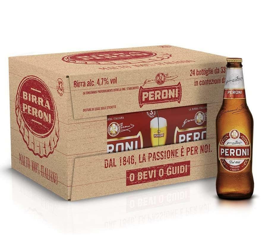 Cartone birra Peroni da 33 cl