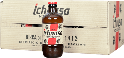 Cartone birra ichnusa non filtrata da 33 cl